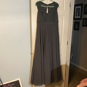 Chic Charcoal Lace Wedding Dress